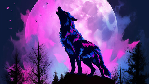 Colorful Wolves