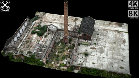 abandoned old factory ruins chimney photogrammetry