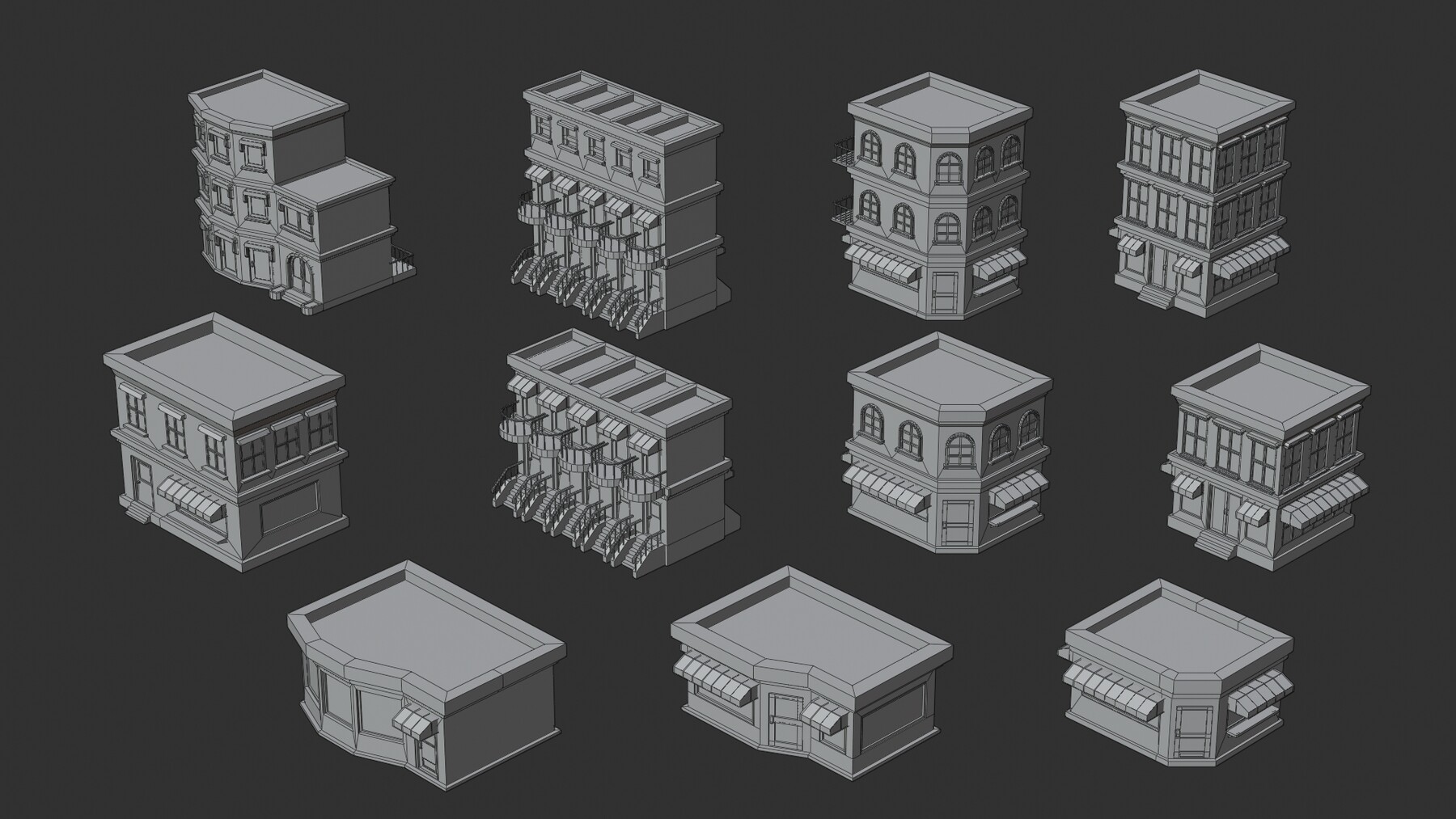 ArtStation - Cartoon Low Poly Building Pack Set1 | Game Assets