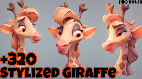 +320 Stylized Giraffe Concept (4k)