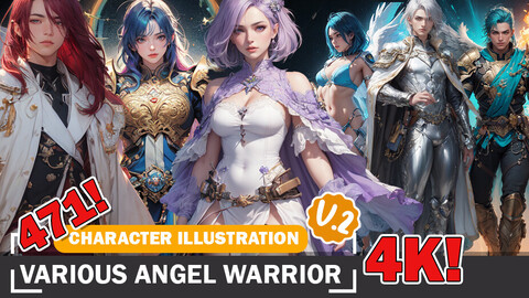 471 Divine Angel Warrior Designs - Character References and Designs Reference Art V2 4K