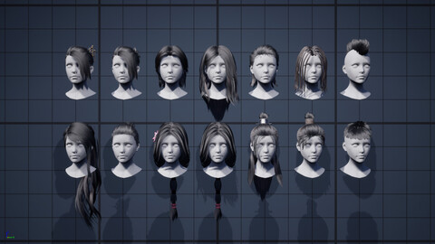 G2: Hair Card Collection 03 (Unity version)