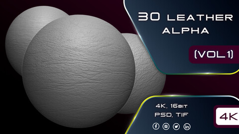 30 Leather Alphas (Seamless and Tileable - Vol 01)