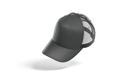 Black Trucker Hat - sport mesh baseball cap