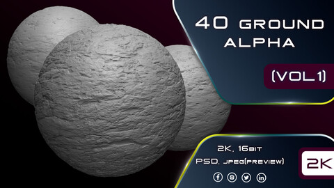 40 Ground Alphas (Seamless and Tileable - Vol 01)