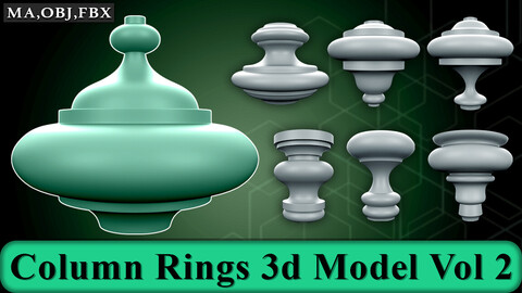 35 Column Rings 3d Model Vol 2