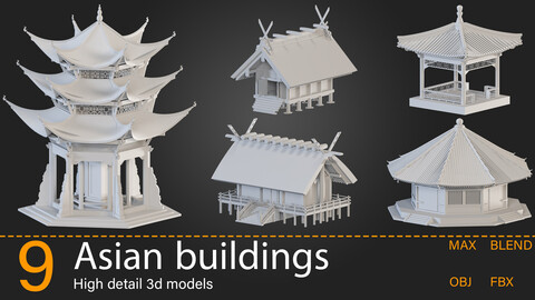 9-Asian buildings-Kitbash -vol.15