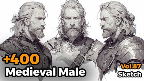 +400 Medieval Male Sketch Reference(4k)