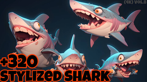 +320 Stylized Shark Concept (4k)