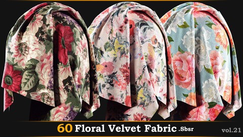 60 Floral Velvet Fabric.SBSR_vol.21