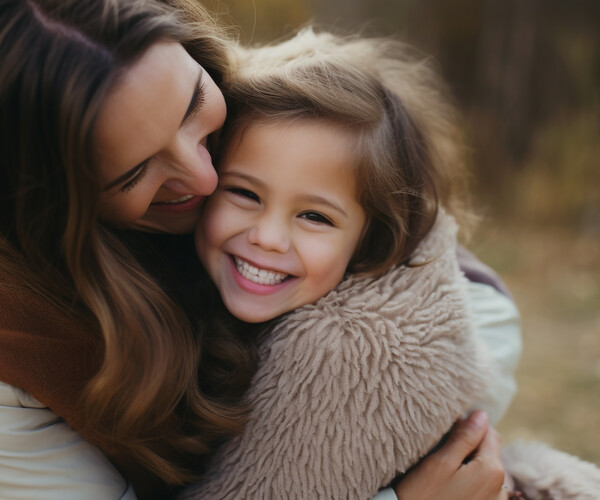 ArtStation - Tender Moment Mother and Daughter Sharing a Heartwarming ...