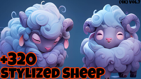 +320 Stylized Sheep Concept (4k)