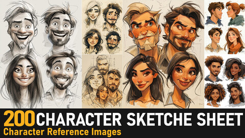 Character Sketches Sheet|4K Reference Images