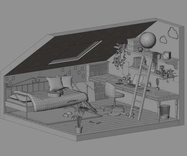 ArtStation - Attic bedroom | Game Assets