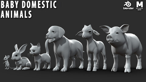 Baby Domestic Animal - Topology + UV Map