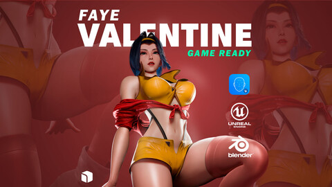 Faye Valentine - Game Ready - 3D Blender Model / UE5