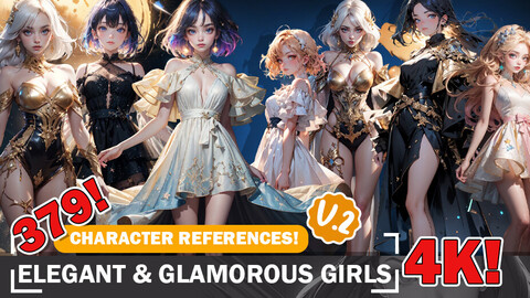 379 Various Elegant and Glamorous Beautiful Girls Diverse Character outfit Reference and Design Reference Art V2 4K