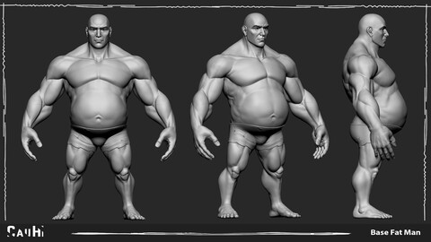 Zbrush Stylized Fat Male Anatomy