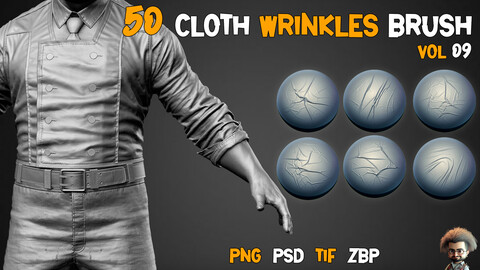 50 Cloth Wrinkles Brush – Vol 09