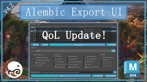 Alembic Export Interface - Autodesk Maya