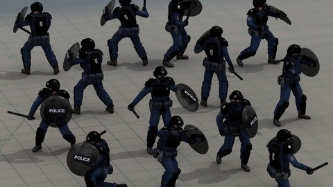 Police Riot Control Squad 3D model