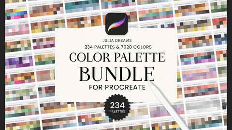 Procreate Color Palette Bundle 234 Color Swatches