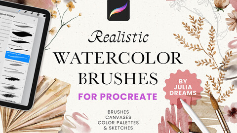 Realistic Watercolor Procreate Brushes