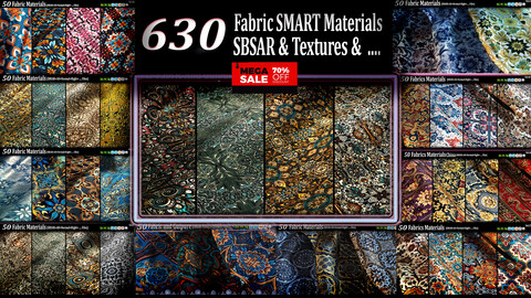 [Mega Bundle] 630 Fabric Material Library High details (SBSAR & Displacement & Nrm & Hight and ... ) .Files