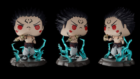 Jujutsu Kaisen Sukuna Megumi's body funko POP fanart ~digital .stl files~