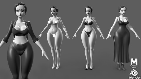 Female Anatomy BaseMesh - Topology + UV map