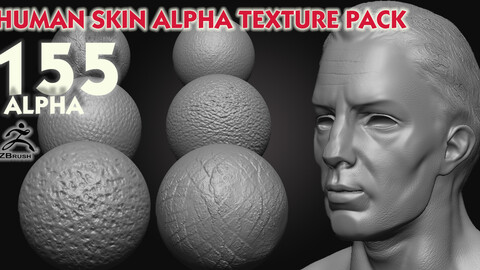 Human Skin  155 Alpha Texture Pack