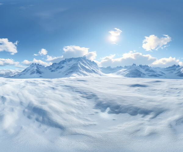 Artstation Majestic Snowy Mountain Hdri For 3d Scenes 12k