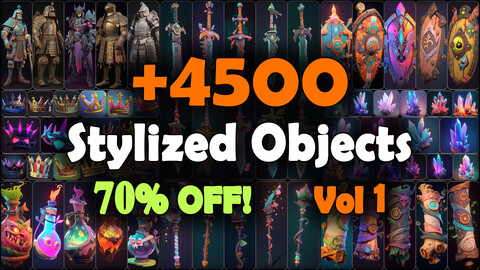 4500 Stylized Objects Reference Pack | MEGA Bundle | 4K | v.1