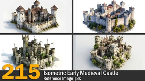 Isometric Early Medieval Castle | Reference Images | 8K