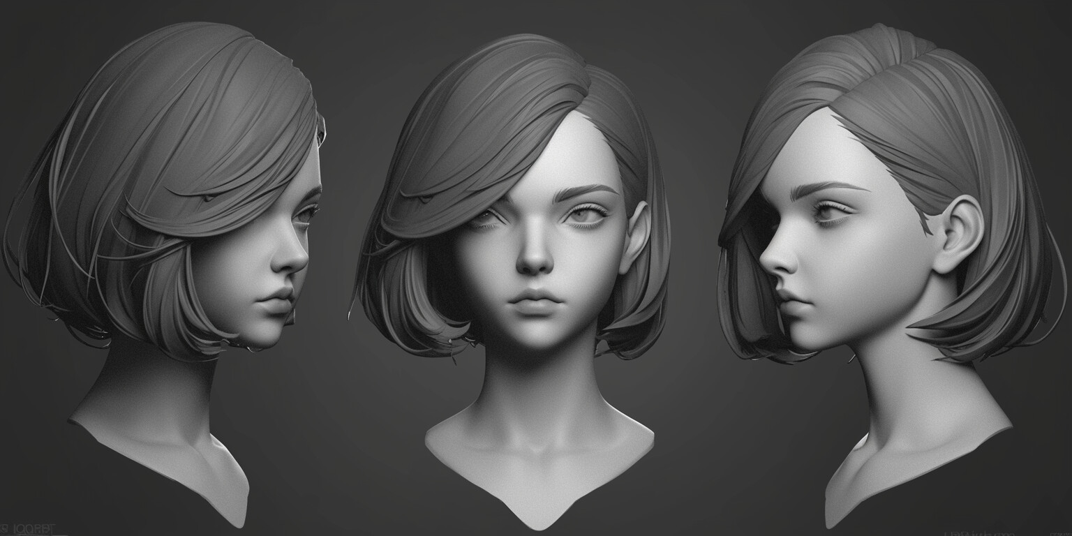 ArtStation - +380 Young Female Head Sculpt(4k) | Artworks