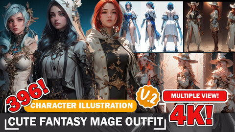 396 Fantastical Enchanted Mage Attire - Designs Character References and Designs Reference Art V2 4K