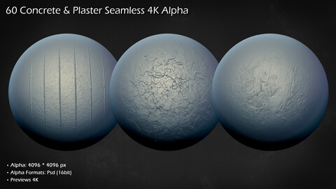 60 Concrete & Plaster Seamless 4K Alpha