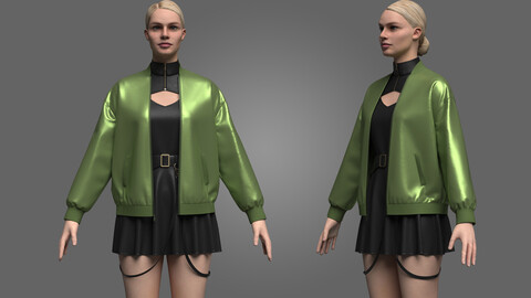 Dress And Jacket Outfit 3D Model