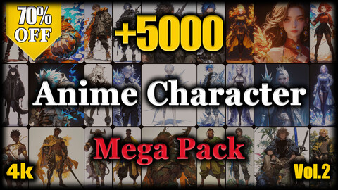 +5000 Anime Character Reference Image Pack - MEGA BUNDLE v.2 |4K|