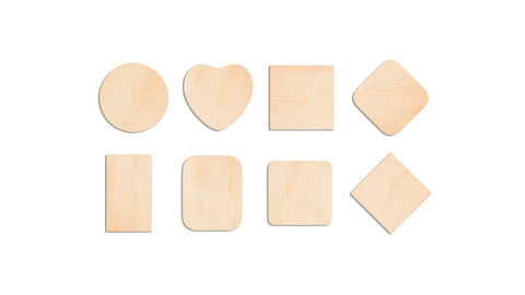 Wood Plate 8 Types - round square rhombus rectangle wooden board