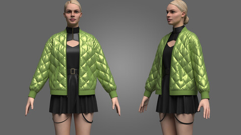 Dress And Puffer Jacket 3D Model