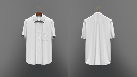 Mens Loose Fit Half Slv Shirt 3D Model