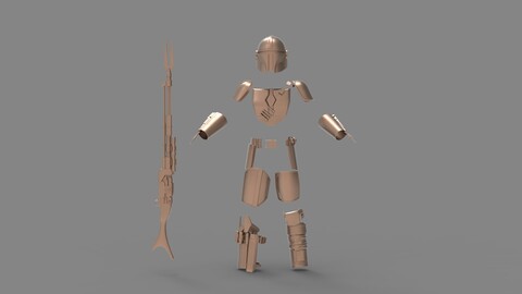 The Mandaloria full armor and weapons for 3d print