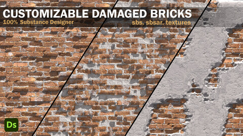 CUSTOMIZABLE DAMAGED BRICKS