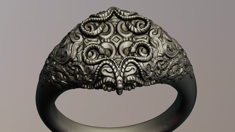 Sculpt ornament signet ring