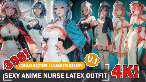 398 Various Sexy Anime Latex Nurse Diverse Character Outfit Ideas and  Designs Reference Art V1 4K