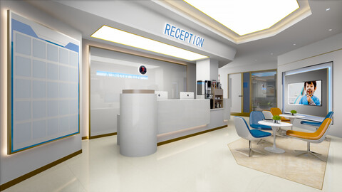 3D Scenes For Dental clinic reception + reception