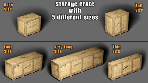 Storage/Transport Crates - Pack of 5 different Sizes with 1 Texture Set (1K/2K/4K) each