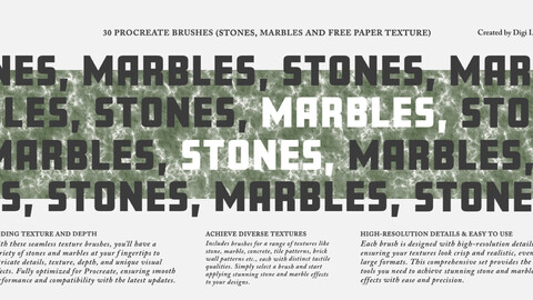 Stones & Marbles (2024) Procreate Brushes