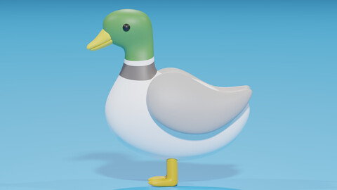 Cartoon Duck 3D model